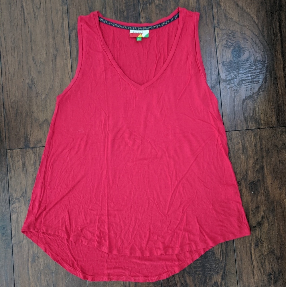 Bright Red V-neck Tank